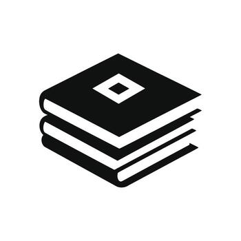 apilar de Tres libros icono con sencillo geométrico diseño en blanco vector