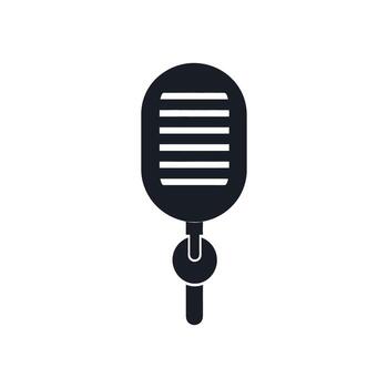 negro micrófono icono aislado en blanco antecedentes para diseño uso vector