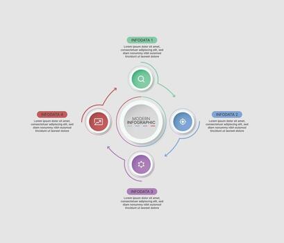 moderno circular negocio infografía modelo vector