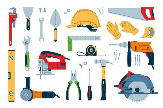 various tools for DIY projects vector