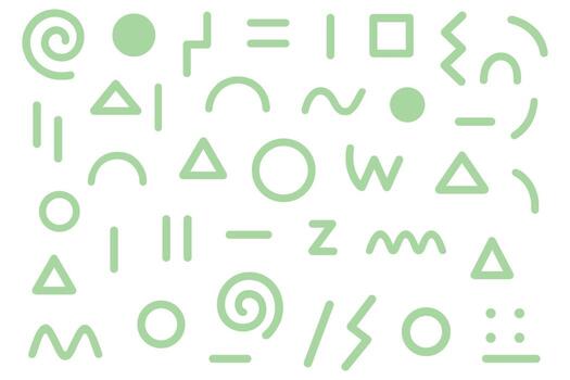 Set of abstract geometric shapes and doodle elements vector