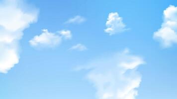 nubes mosca en el ligero azul cielo lazo representación suave nubes mosca en el azul cielo antecedentes sin costura lazo animación 4k video