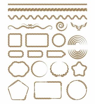 Rope border design elements collection vector