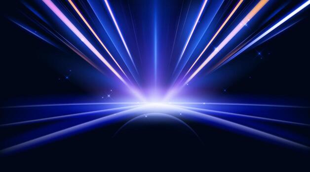 Abstract light rays on dark background vector