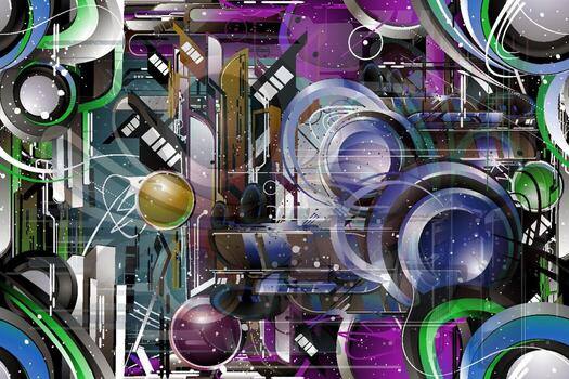 Colorful abstract geometric art vector