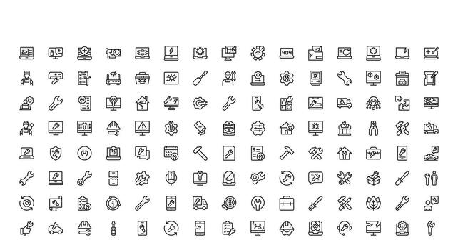 Set of various utility icons vector