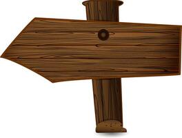 Wooden directional sign pointing left vector