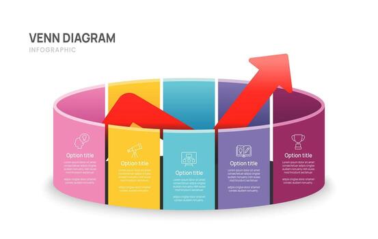 Venn diagram infographic with options vector