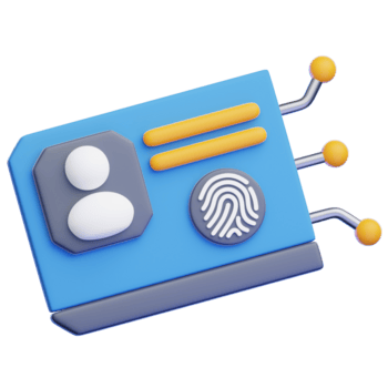 un innovativo digitale identificazione carta, evidenziazione bordo tagliente sicurezza con biometrico impronta digitale riconoscimento e elegante design. png