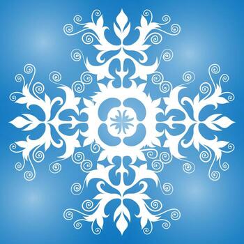 copo de nieve con florido modelo. Nevado nuevo año elemento vector