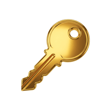 isoliert golden Schlüssel Illustration auf ein einfach Hintergrund Zugriff und Sicherheit Konzept Kunst auf transparent Hintergrund png