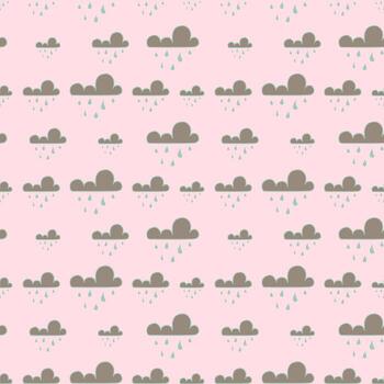 nubes con lluvia, un frio sin costura modelo en un rosado antecedentes vector