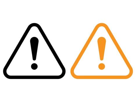 Warning Alert Icons Black and Orange Triangular Exclamation Mark Symbols vector