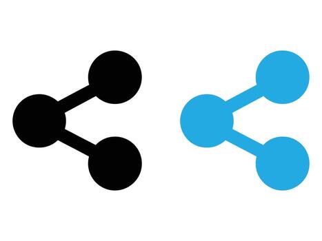 Black and Blue Share Icons Simple Network Connection Symbols for Digital Platforms and Applications vector