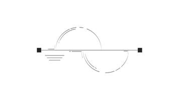 Semi-circle graph with line chart outline hand drawn 2D object animation. Infographic element. Opposing semicircles comparison animated element handdrawn isolated. Doodle drawing 4K video