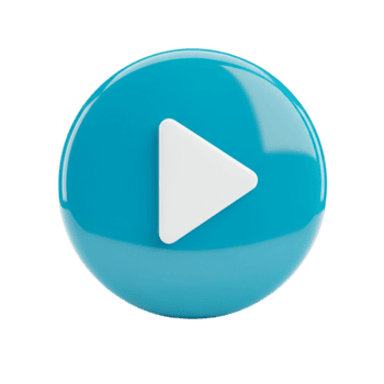 Play button icon blue render illustration multimedia interface design element ui ux on transparent background png
