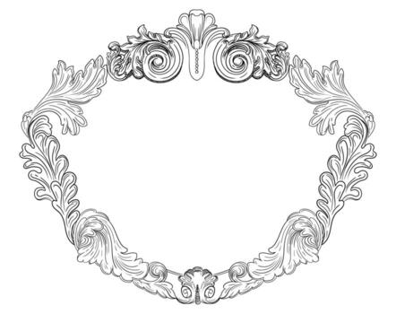 resumen barroco diseño elemento retro marco ilustración vector