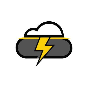 Cloud Computing Technology Lightning Fast Data Processing. vector