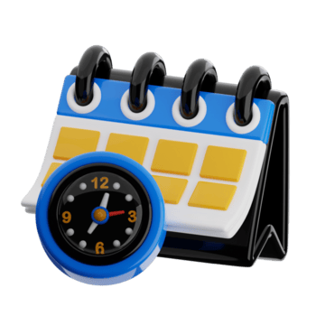 orologio e calendario icona mostrando appuntamento programmazione e tempo gestione su trasparente sfondo png