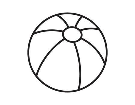 Beach ball line art and glyph icon, summer vibes and activities, game ball design, graphics vector