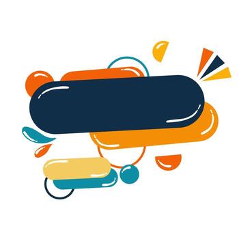 vistoso resumen geométrico diseño con creativo redondeado formas y patrones vector