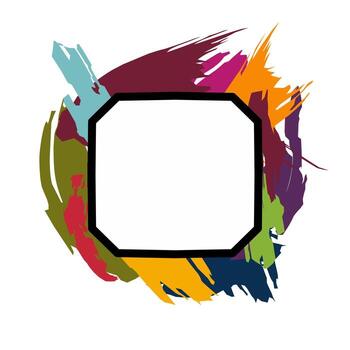 resumen marco con vibrante colores y dinámica cepillo golpes vector