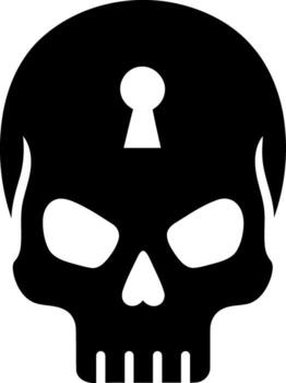 Mysterious skull with a hidden keyhole emblem vector