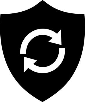 Shield with circular arrows symbol for security and refresh vector