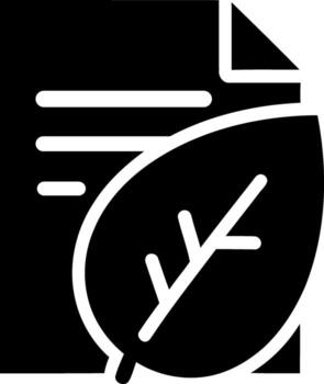 Document with leaf symbol representing nature and information vector