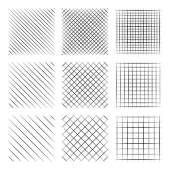 ilustración de un colección de varios geométrico patrones vector