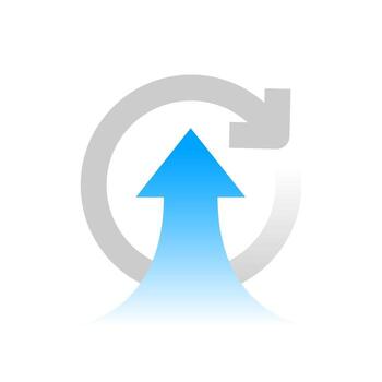 illustration of scroll or back to top button icon with upward arrow inside a circular shape. Modern flat UI navigation element for website, mobile app, and user interface design vector