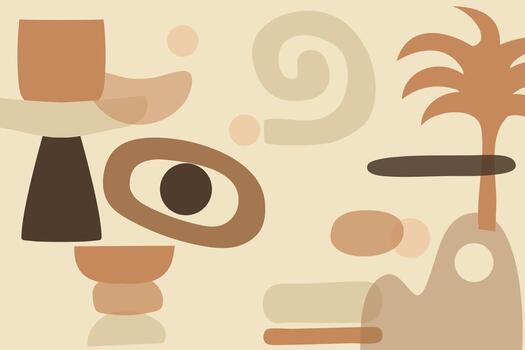 Abstract shapes in earthy tones vector