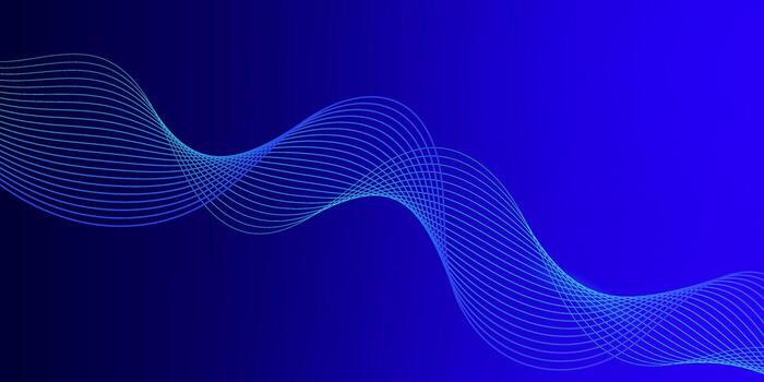 Vibrant blue gradient background with flowing abstract wave patterns. Clean, dynamic, and modern suitable for digital templates and tech promotions. vector
