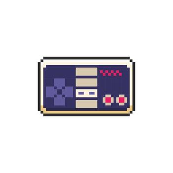 Pixel game controller icon vector