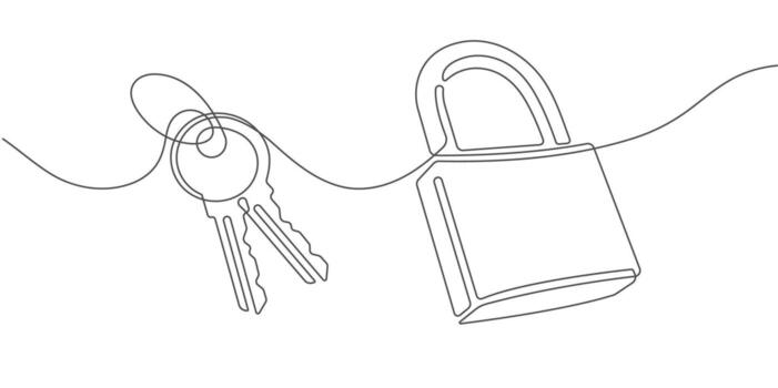 Security lock. Keys. Protection of data, information, website. vector