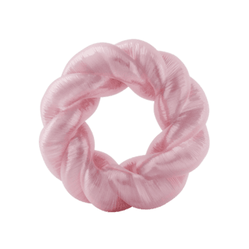 Soft pink twisted torus shape on an isolated transparent setting, a gentle dimensional form, a png
