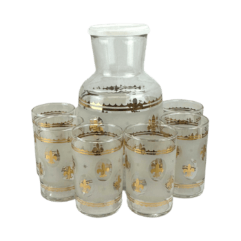 meio século ouro e branco fleur de lis vidro e jarra png