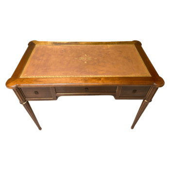 vintage Castanho couro topo escrivaninha acima png