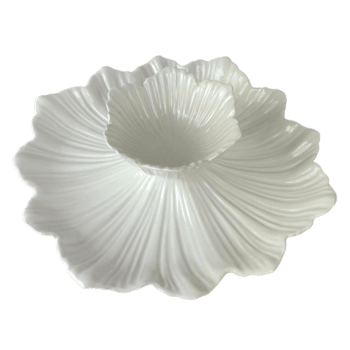 branco mais branco cerâmica lasca e mergulho bandeja acima png