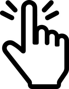 Simple click icon. Active cursor for clickable items on pages vector