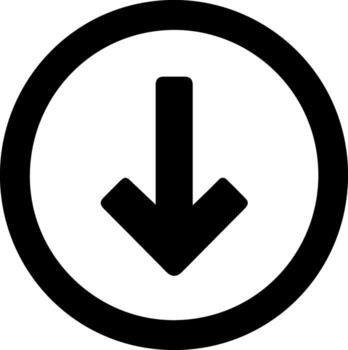 Simple black icon of arrow in circle. For web vector