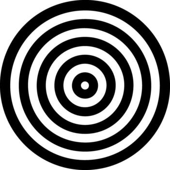 Simple icon of dart circle, symbolizing target vector