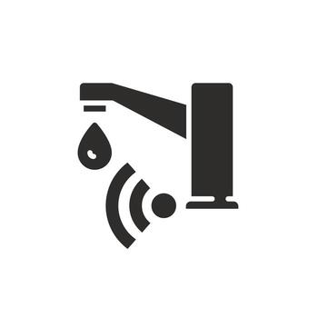 grifo sensor icono, inteligente agua sistema, automáticamente dispensar líquido, plano símbolo editable carrera ilustración vector