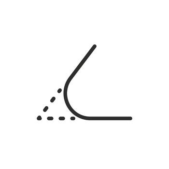 rounded corner icon, sharp round edge, thin line symbol illustration vector