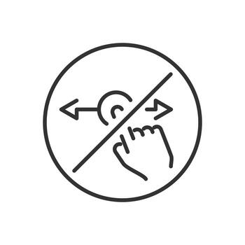 No golpe fuerte icono, detener horizontal Desplazarse, lineal símbolo en blanco antecedentes - editable carrera ilustración eps10 vector