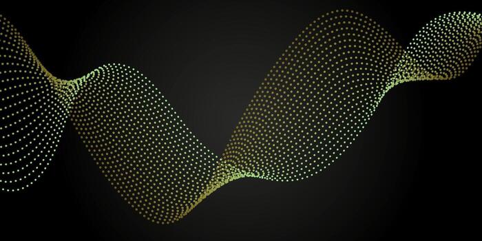Colorful wave pattern created using dots on a dark background illustrating sound frequencies and modern design elements vector