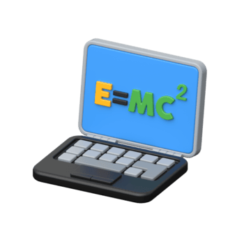 3d computador portátil com matemática Fórmula ícone conceito do e-learning png