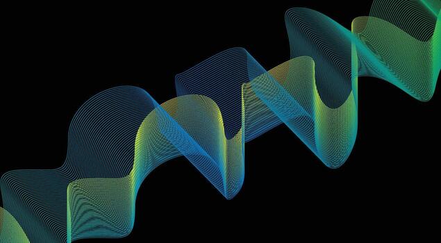 Blend Curved Wavy Lines Abstract Green Cyan Gradient Background Design Illustration vector