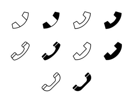 Phone UI Icon Set Solid and Line Contact Mobile Style Collection vector