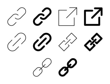 Link UI Icon Set Solid and Line Connect Web Style Collection vector